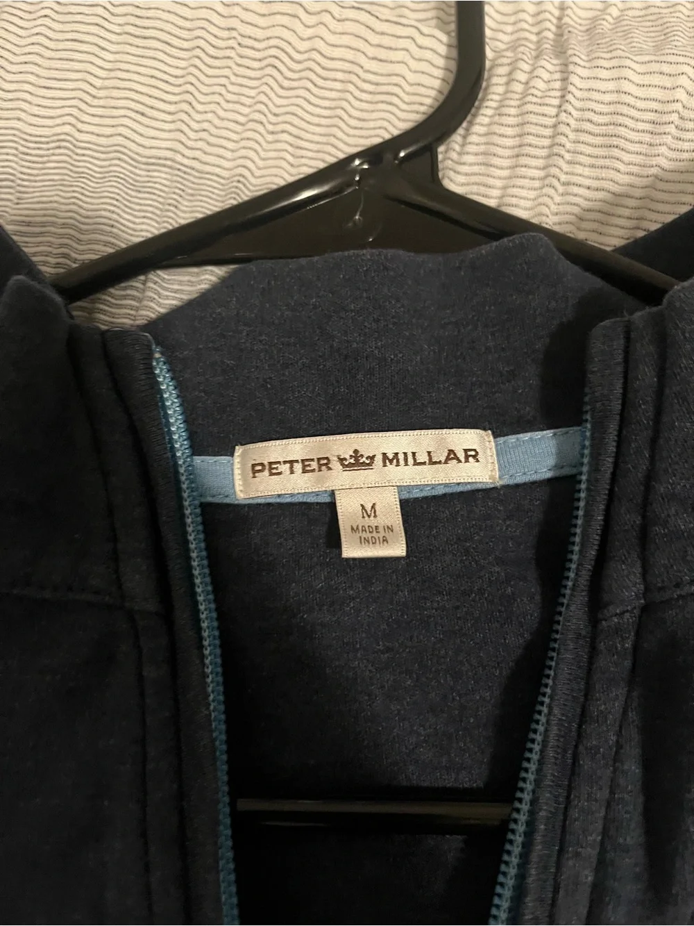 Peter Millar Navy Quarter-Zip Sweater